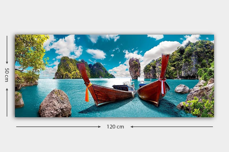 Canvasbilde YTY Nautical & Beach Flerfarget - 120x50 cm - Innredning - Bilder & kunst - Lerretsbilder
