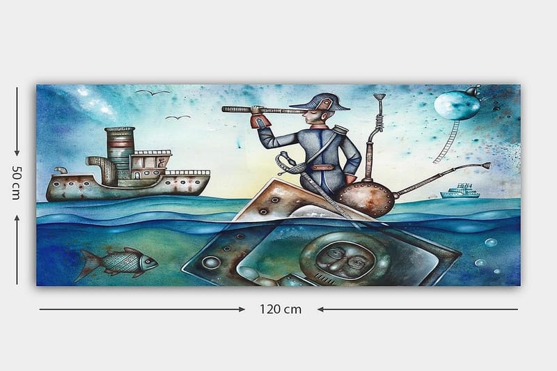 Canvasbilde YTY Nautical & Beach Flerfarget - 120x50 cm - Innredning - Bilder & kunst - Lerretsbilder