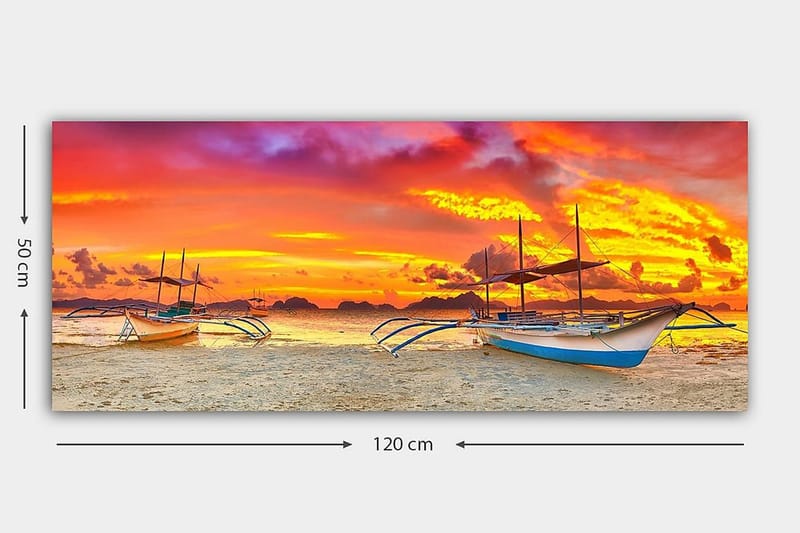 Canvasbilde YTY Nautical & Beach Flerfarget - 120x50 cm - Innredning - Bilder & kunst - Lerretsbilder