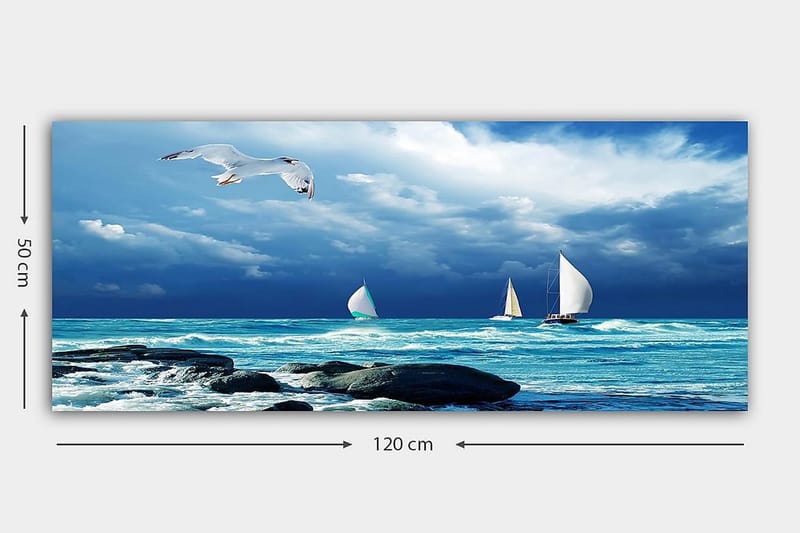 Canvasbilde YTY Nautical & Beach Flerfarget - 120x50 cm - Innredning - Bilder & kunst - Lerretsbilder