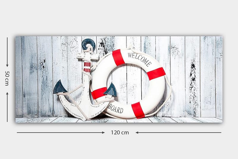 Canvasbilde YTY Nautical & Beach Flerfarget - 120x50 cm - Innredning - Bilder & kunst - Lerretsbilder