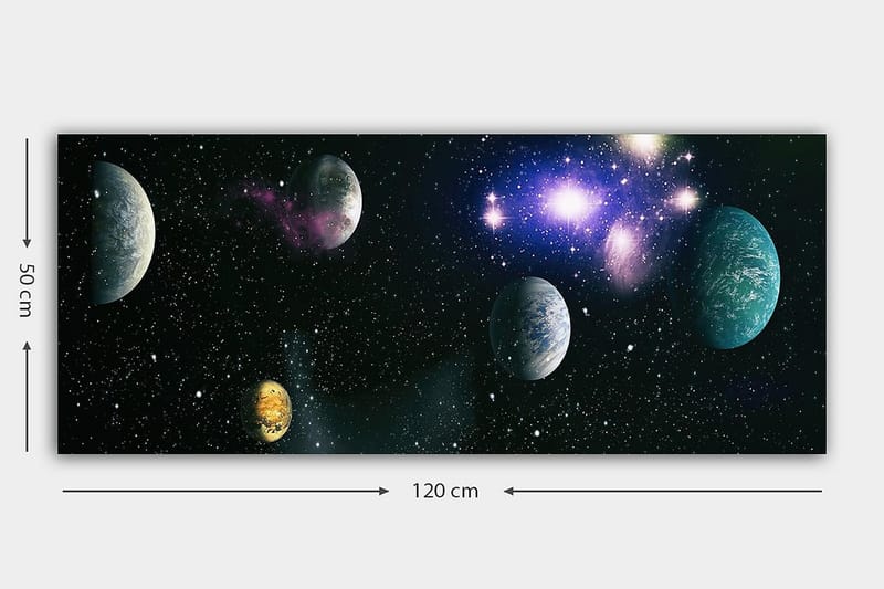 Canvasbilde YTY Outer Space Flerfarget - 120x50 cm - Lerretsbilder