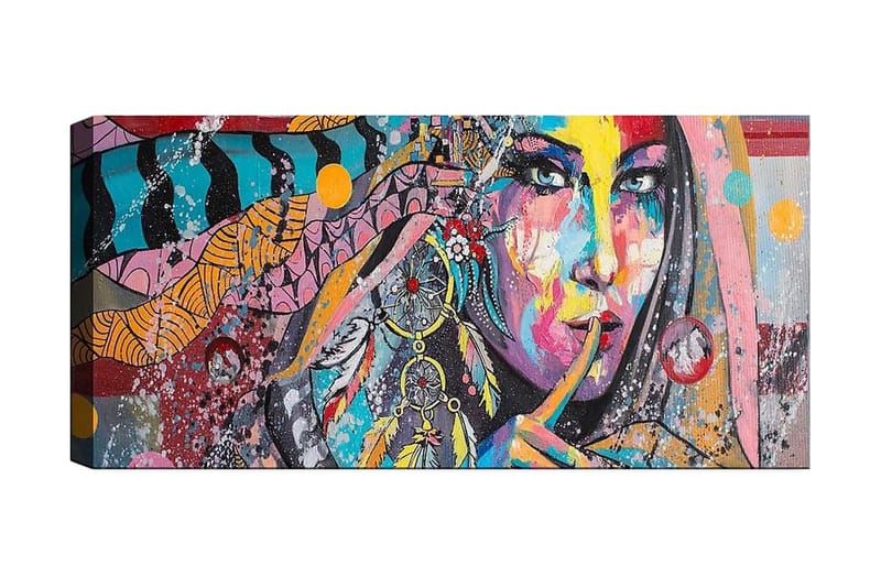 Canvasbilde YTY People Flerfarget - 120x50 cm - Innredning - Bilder & kunst - Lerretsbilder