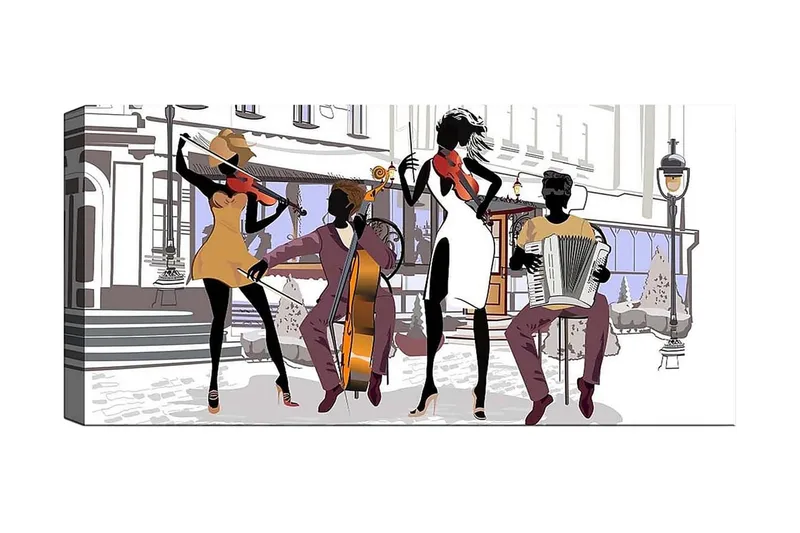Canvasbilde YTY People Flerfarget - 120x50 cm - Innredning - Bilder & kunst - Lerretsbilder