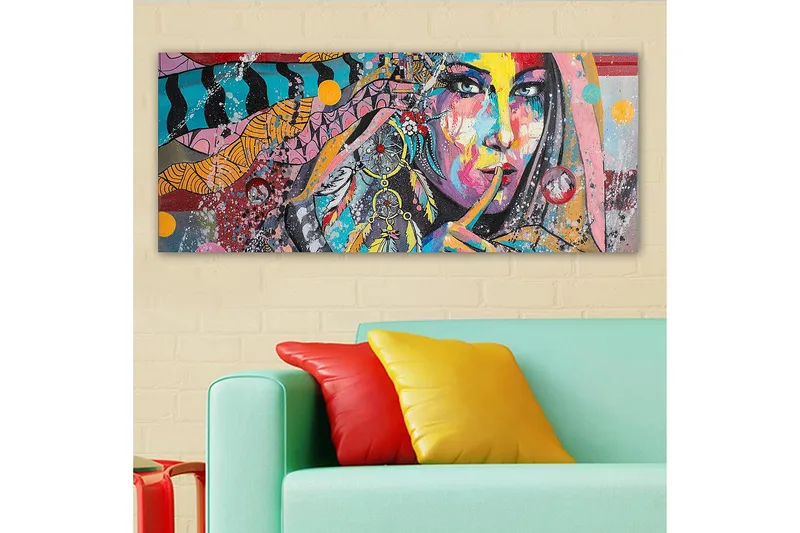 Canvasbilde YTY People Flerfarget - 120x50 cm - Innredning - Bilder & kunst - Lerretsbilder