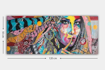 Canvasbilde YTY People Flerfarget - 120x50 cm - Innredning - Bilder & kunst - Lerretsbilder