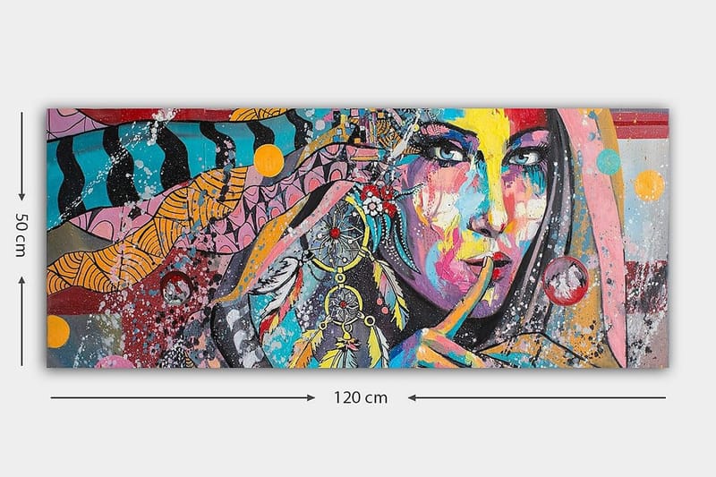 Canvasbilde YTY People Flerfarget - 120x50 cm - Innredning - Bilder & kunst - Lerretsbilder