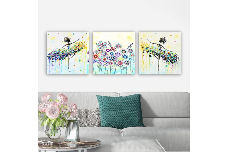 Decorative Canvas Painting (3 Pieces) 30x30 - Innredning - Bilder & kunst - Lerretsbilder