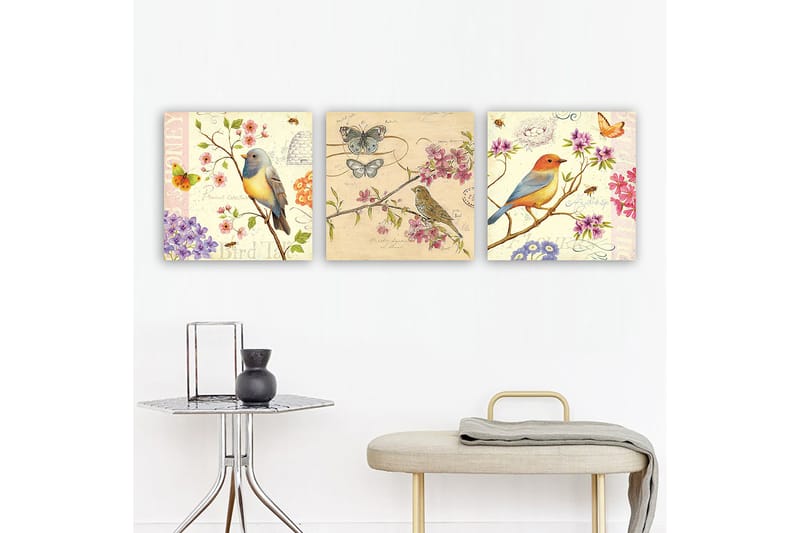 Decorative Canvas Painting (3 Pieces) 30x30 - Innredning - Bilder & kunst - Lerretsbilder