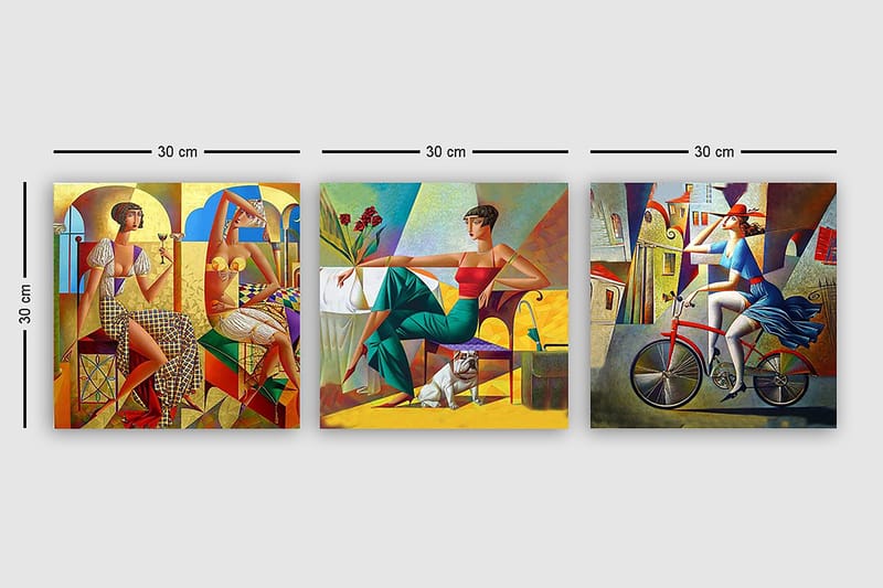 Decorative Canvas Painting (3 Pieces) 30x30 - Lerretsbilder