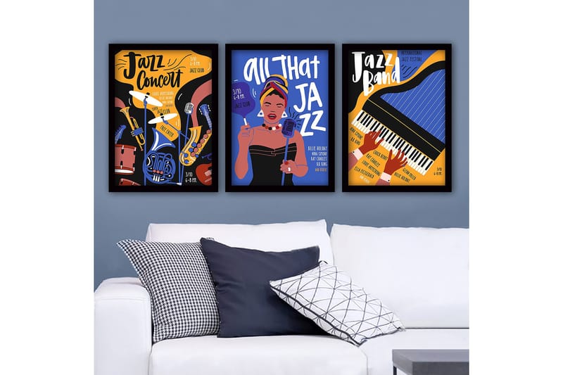 Decorative Framed Painting (3 Pieces) 35x45, undefined