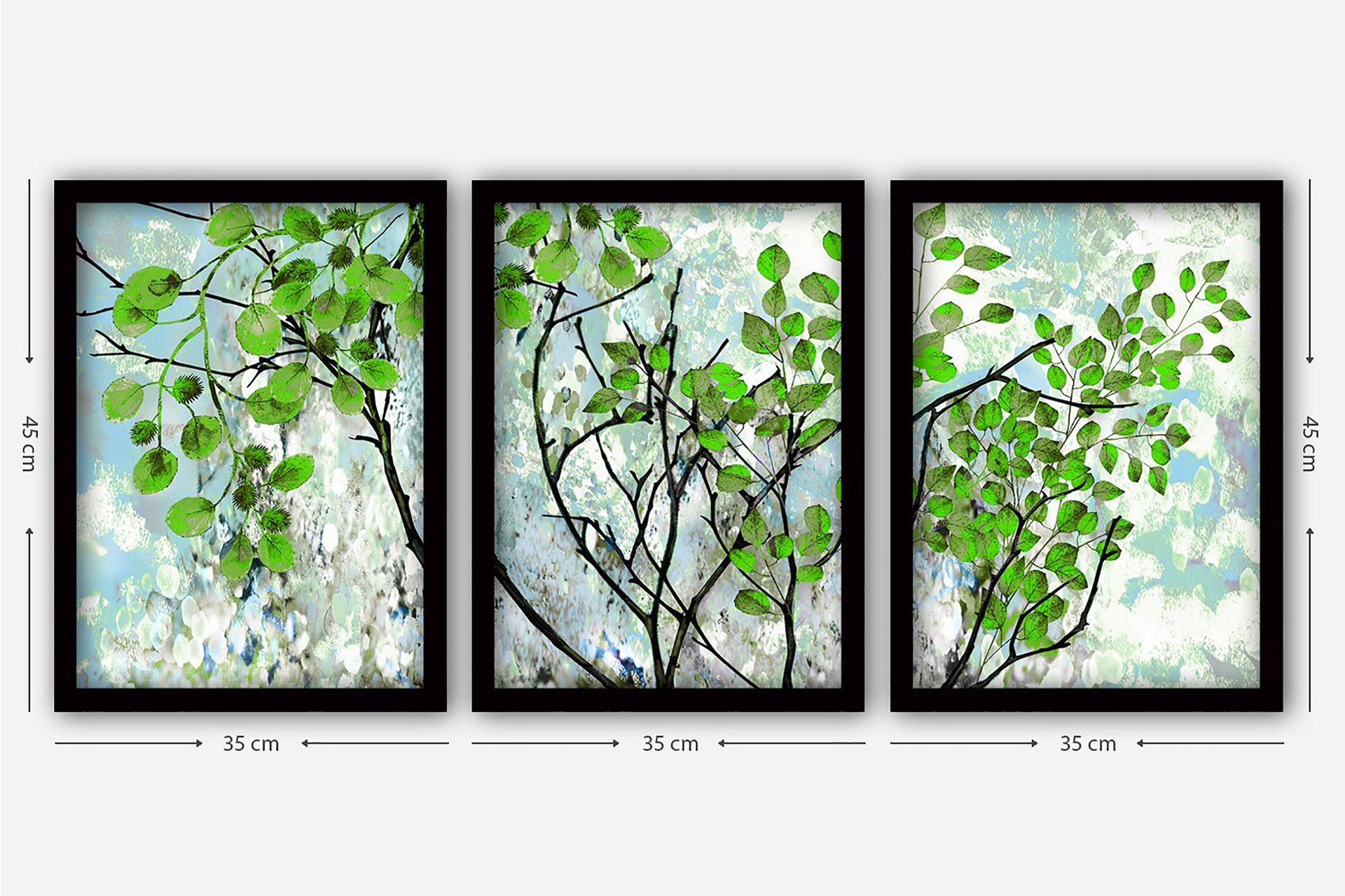 Decorative Framed Painting (3 Pieces) 35x45 - Innredning - Bilder & kunst - Lerretsbilder