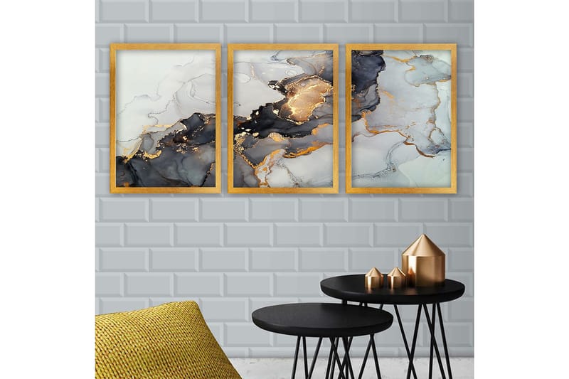 Decorative Framed Painting (3 Pieces) 35x45 - Innredning - Bilder & kunst - Lerretsbilder