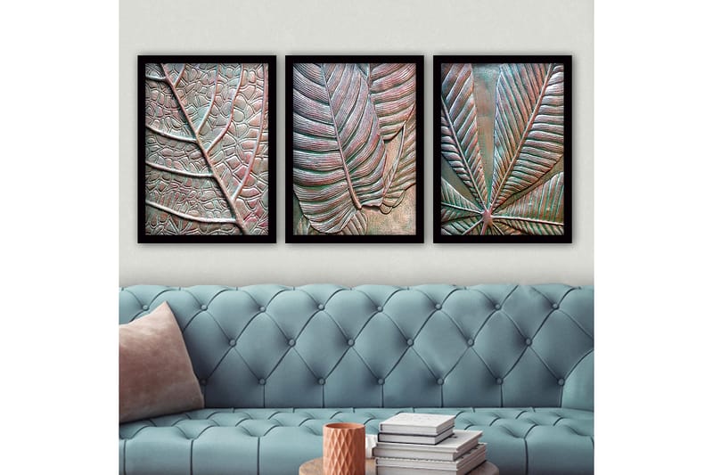 Decorative Framed Painting (3 Pieces) 35x45 - Innredning - Bilder & kunst - Lerretsbilder