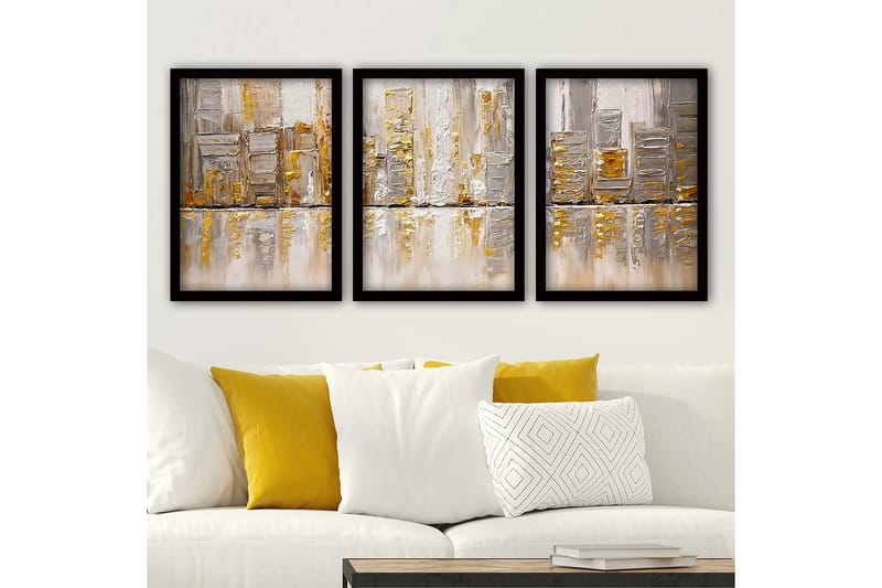 Decorative Framed Painting (3 Pieces) 35x45 - Innredning - Bilder & kunst - Lerretsbilder