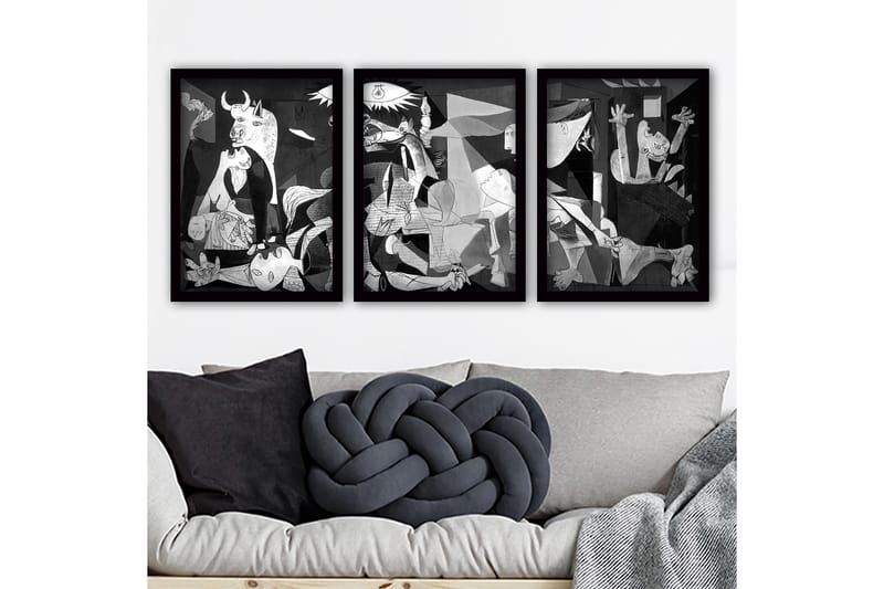 Decorative Framed Painting (3 Pieces) 35x45 - Innredning - Bilder & kunst - Lerretsbilder
