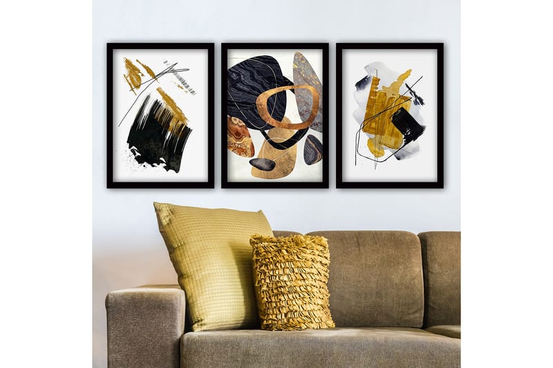 Decorative Framed Painting (3 Pieces) 35x45 - Innredning - Bilder & kunst - Lerretsbilder