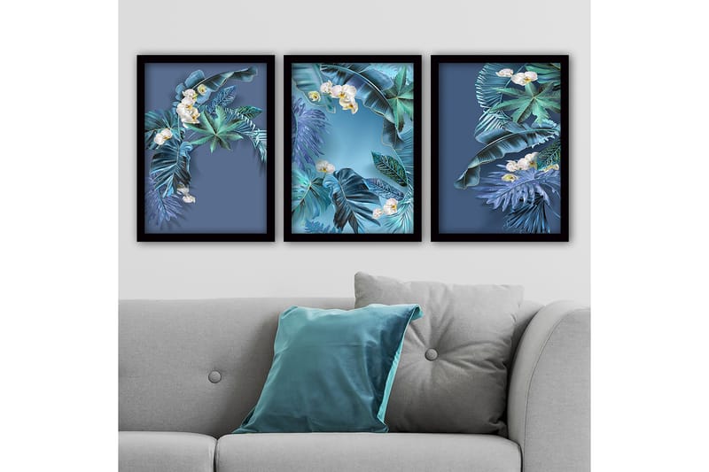 Decorative Framed Painting (3 Pieces) 35x45 - Innredning - Bilder & kunst - Lerretsbilder