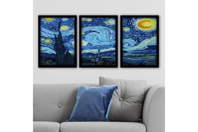Decorative Framed Painting (3 Pieces) 35x45 - Innredning - Bilder & kunst - Lerretsbilder
