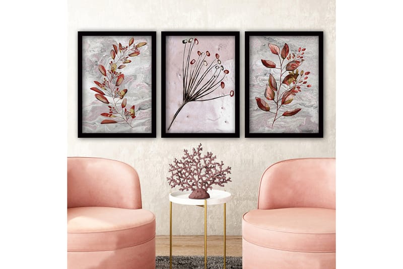 Decorative Framed Painting (3 Pieces) 35x45 - Innredning - Bilder & kunst - Lerretsbilder