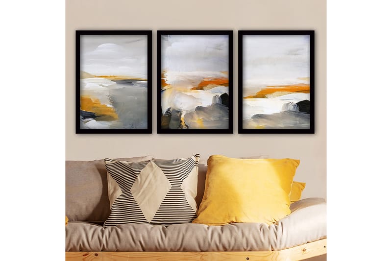 Decorative Framed Painting (3 Pieces) 35x45 - Innredning - Bilder & kunst - Lerretsbilder