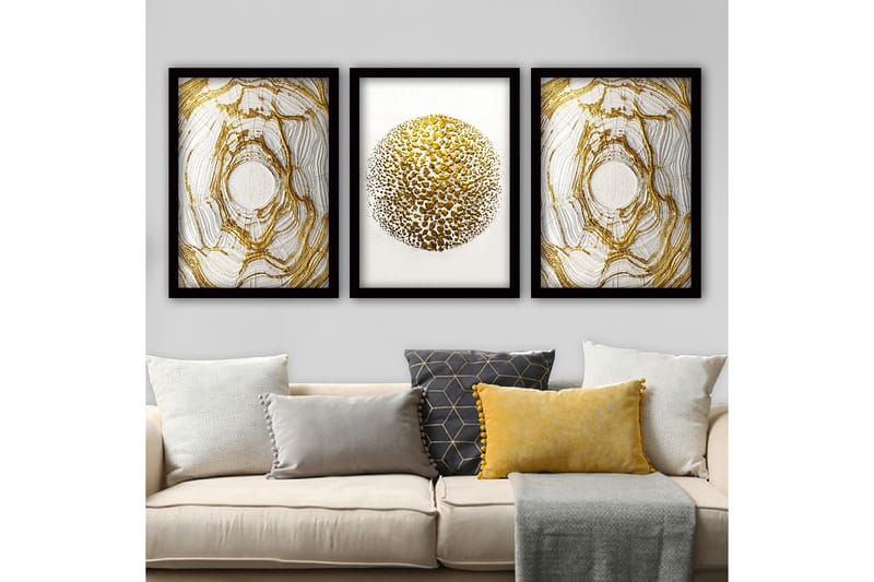 Decorative Framed Painting (3 Pieces) 35x45 - Innredning - Bilder & kunst - Lerretsbilder