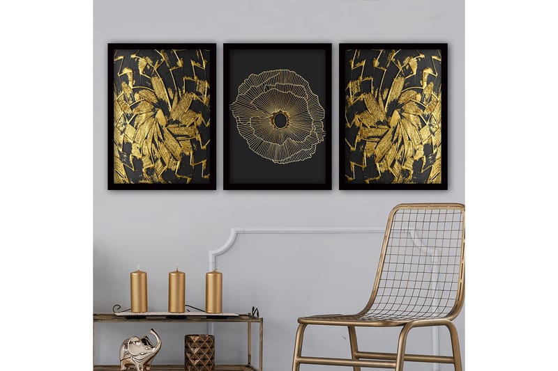 Decorative Framed Painting (3 Pieces) 35x45 - Innredning - Bilder & kunst - Lerretsbilder