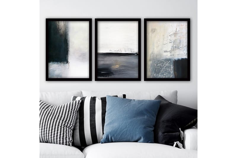 Decorative Framed Painting (3 Pieces) 35x45 - Innredning - Bilder & kunst - Lerretsbilder