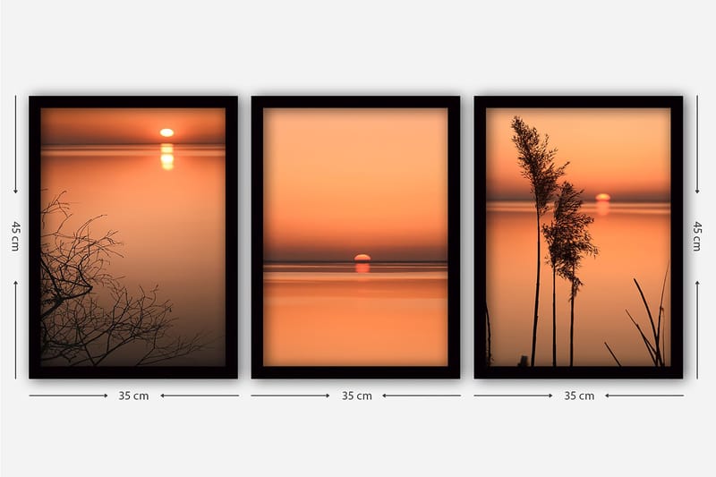 Decorative Framed Painting (3 Pieces) 35x45 - Innredning - Bilder & kunst - Lerretsbilder