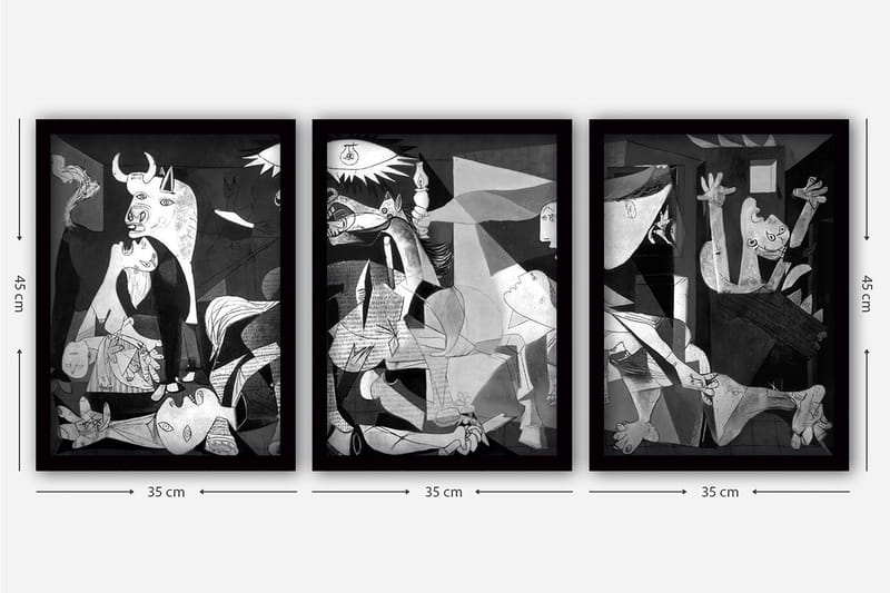 Decorative Framed Painting (3 Pieces) 35x45 - Innredning - Bilder & kunst - Lerretsbilder
