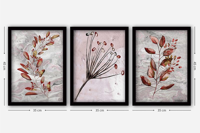 Decorative Framed Painting (3 Pieces) 35x45 - Innredning - Bilder & kunst - Lerretsbilder
