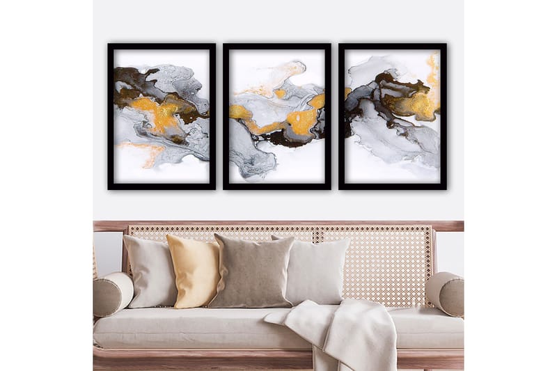 Decorative Framed Painting (3 Pieces) 35x45 - Innredning - Bilder & kunst - Lerretsbilder