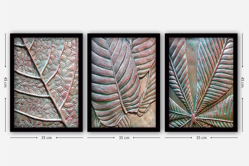 Decorative Framed Painting (3 Pieces) 35x45 - Innredning - Bilder & kunst - Lerretsbilder