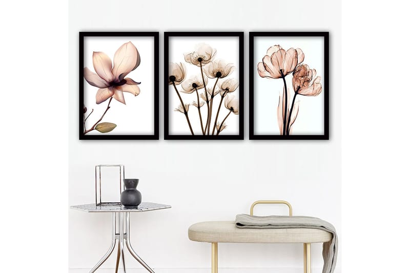 Decorative Framed Painting (3 Pieces) 35x45 - Innredning - Bilder & kunst - Lerretsbilder