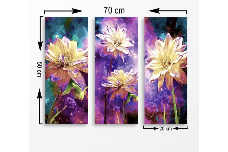 Decorative MDF Painting (3 Pieces) 20x50 - Innredning - Bilder & kunst - Lerretsbilder