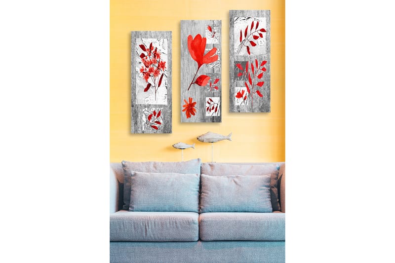 Decorative MDF Painting (3 Pieces) 20x50 - Innredning - Bilder & kunst - Lerretsbilder