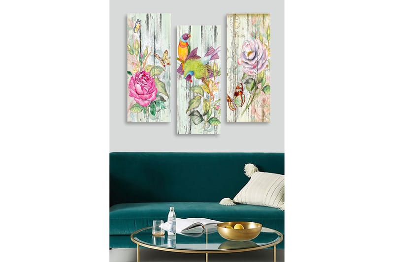 Decorative MDF Painting (3 Pieces) 20x50 - Innredning - Bilder & kunst - Lerretsbilder