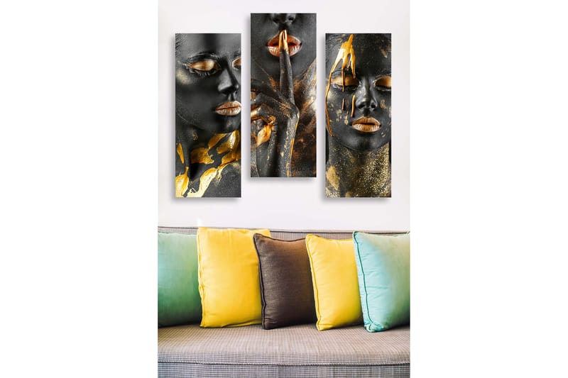 Decorative MDF Painting (3 Pieces) 20x50 - Innredning - Bilder & kunst - Lerretsbilder