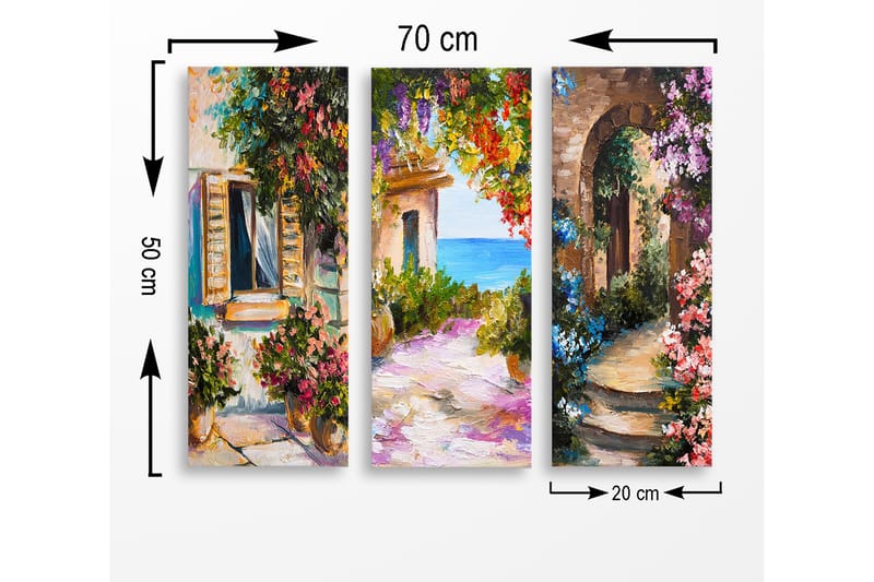 Decorative MDF Painting (3 Pieces) 20x50 - Innredning - Bilder & kunst - Lerretsbilder