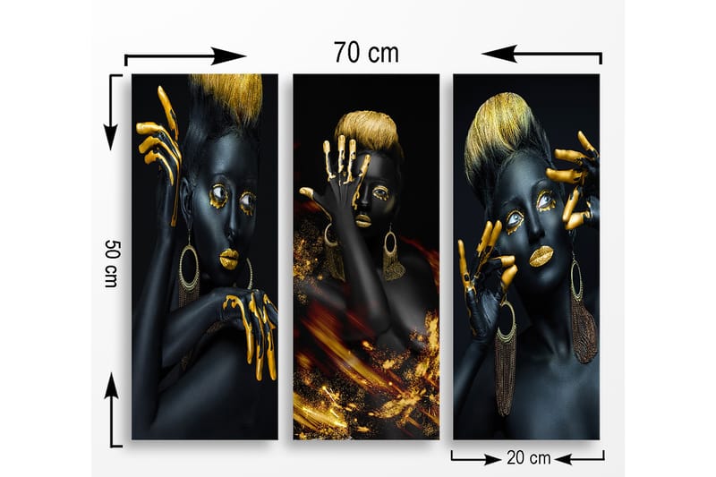 Decorative MDF Painting (3 Pieces) 20x50 - Innredning - Bilder & kunst - Lerretsbilder