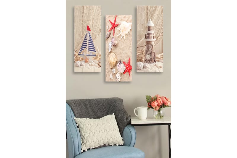 Decorative MDF Painting (3 Pieces) 20x50 - Innredning - Bilder & kunst - Lerretsbilder