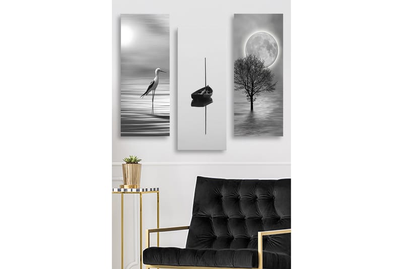 Decorative MDF Painting (3 Pieces) 20x50 - Innredning - Bilder & kunst - Lerretsbilder