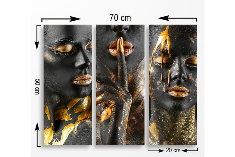 Decorative MDF Painting (3 Pieces) 20x50 - Innredning - Bilder & kunst - Lerretsbilder