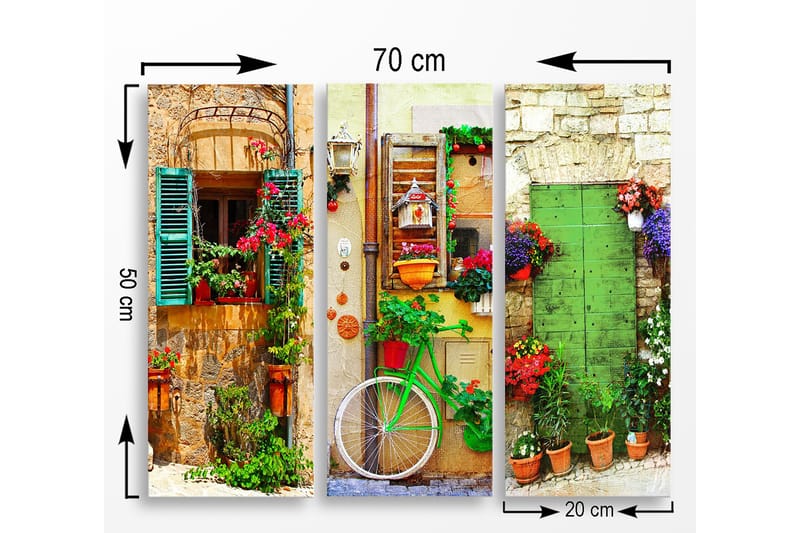 Decorative MDF Painting (3 Pieces) 20x50 - Innredning - Bilder & kunst - Lerretsbilder