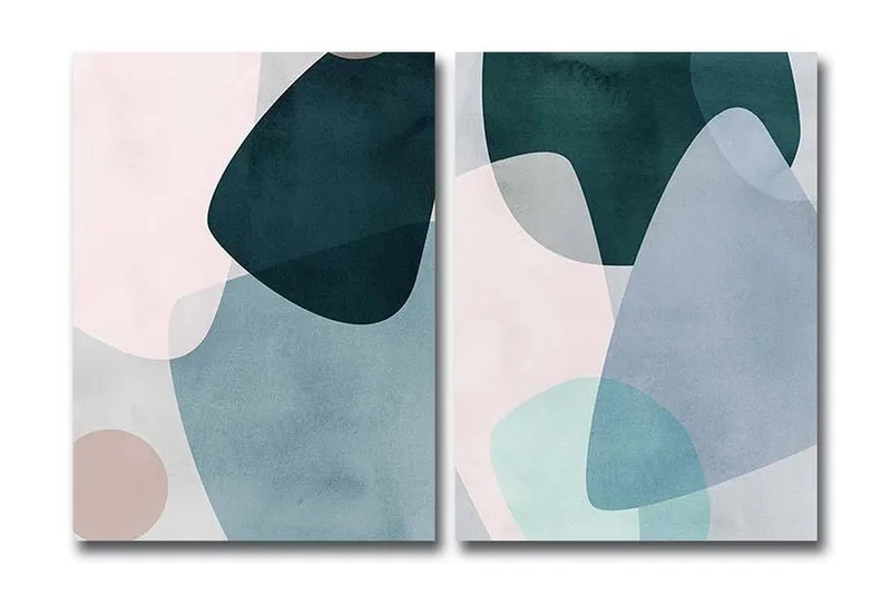 Dekorativ Canvasbilde 2 Deler - Flerfarget - Innredning - Bilder & kunst - Lerretsbilder