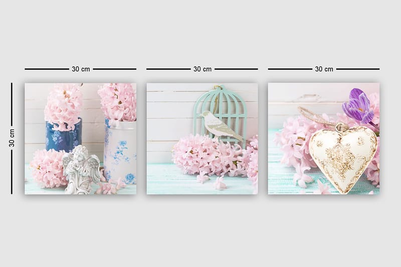 Dekorativ Canvasbilde 3-Deler 30x30 cm - Flerfarget - Innredning - Bilder & kunst - Lerretsbilder