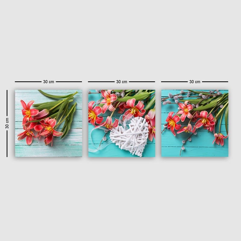Dekorativ Canvasbilde 3-Deler 30x30 cm, Flerfarget