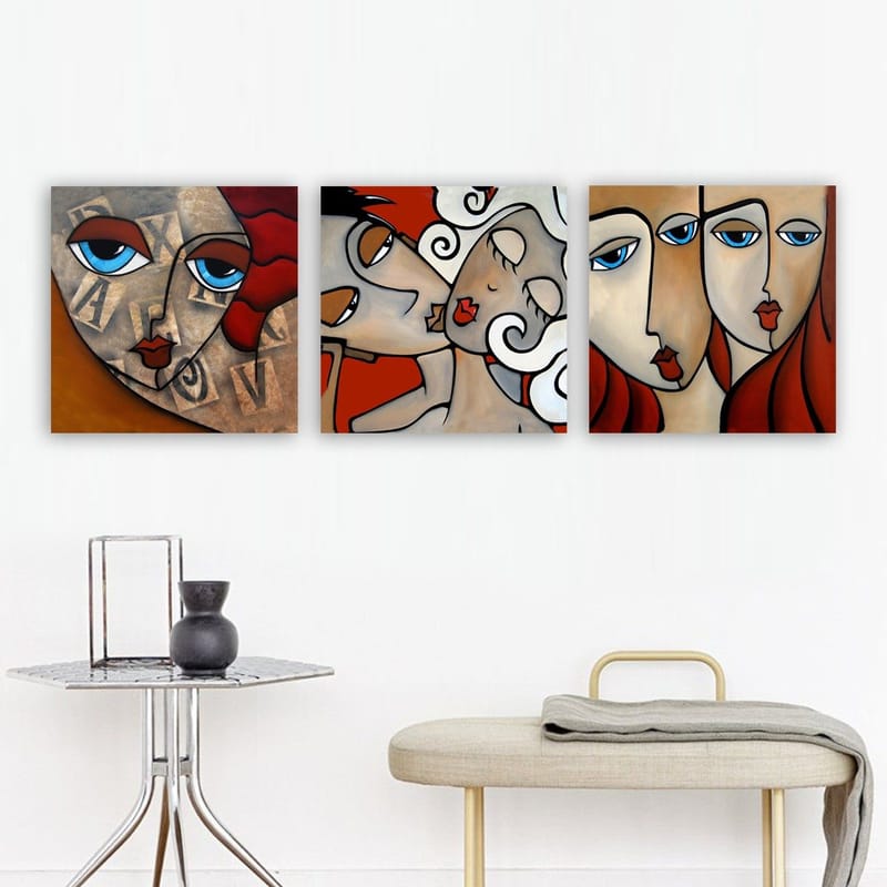 Dekorativ Canvasbilde 3-Deler 30x30 cm - Flerfarget - Innredning - Bilder & kunst - Lerretsbilder