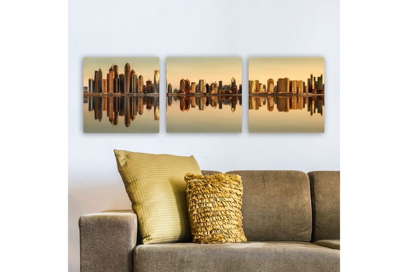 Dekorativ Canvasbilde 3-Deler 30x30 cm, Flerfarget