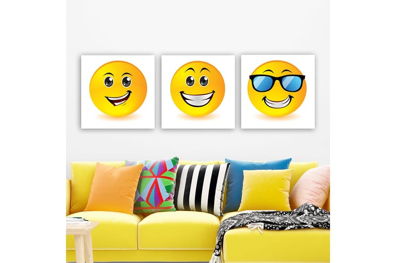 Dekorativ Canvasbilde 3-Deler 30x30 cm, Flerfarget